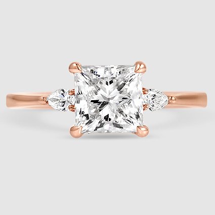 14K Rose Gold aria three stone 