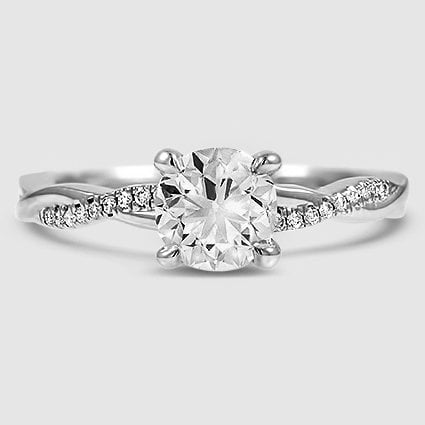 18K White Gold petite twisted vine 