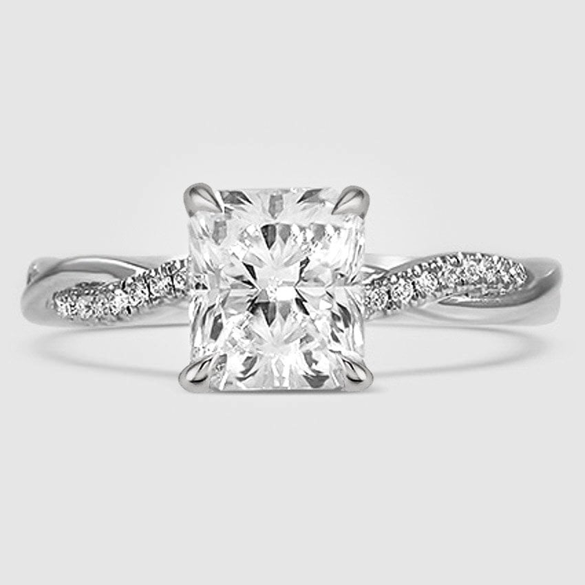 18K White Gold petite twisted vine 