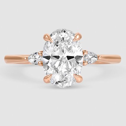 14K Rose Gold aria three stone 