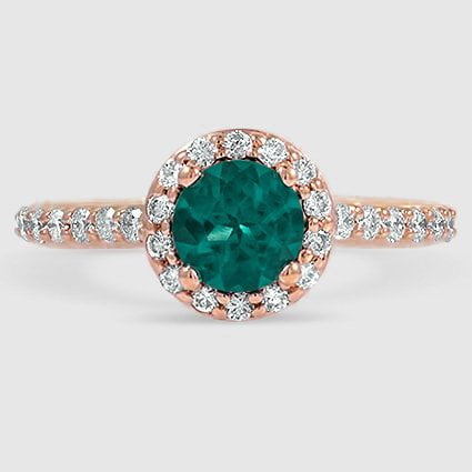14K Rose Gold halo 