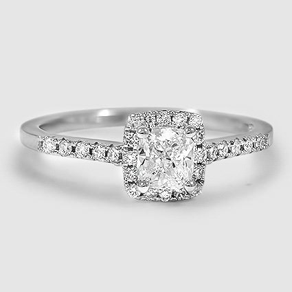 18K White Gold odessa halo 