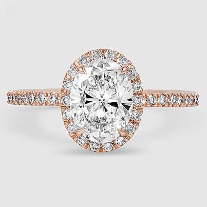 14K Rose Gold waverly halo 