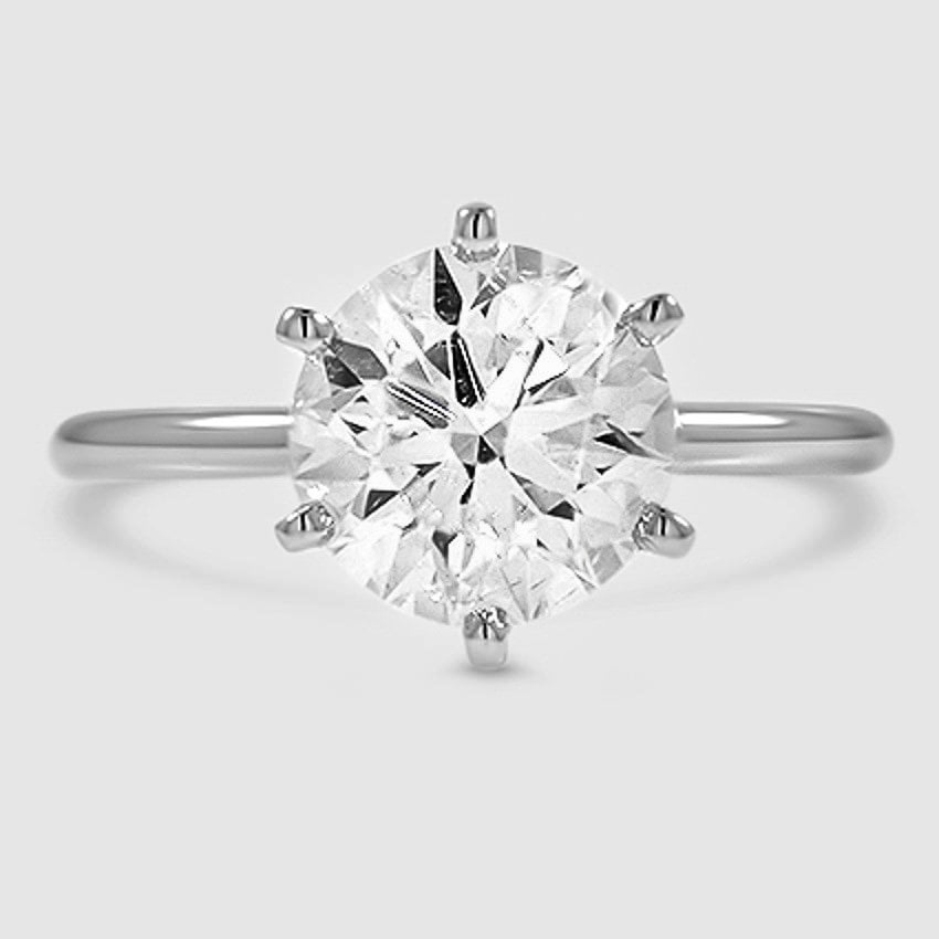 Platinum six-prong petite comfort fit 1.5mm solitaire 