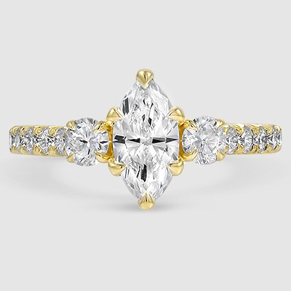 18K Yellow Gold gramercy three stone 