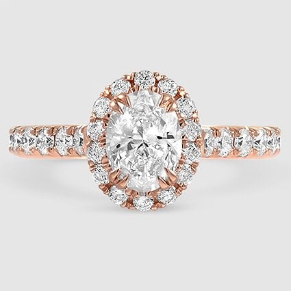 14K Rose Gold sienna halo three-quarter coverage 