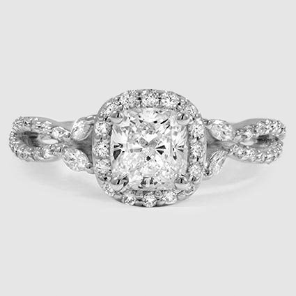 18K White Gold luxe willow halo 