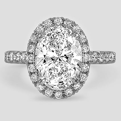 18K White Gold sienna halo three-quarter coverage 