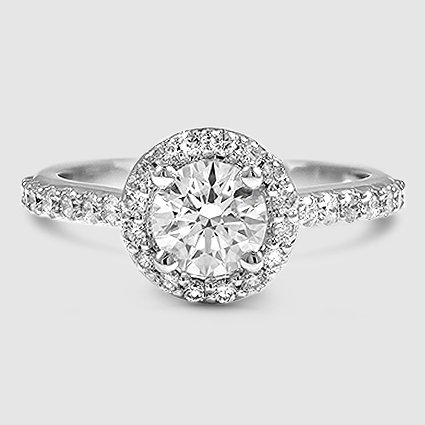 18K White Gold halo 