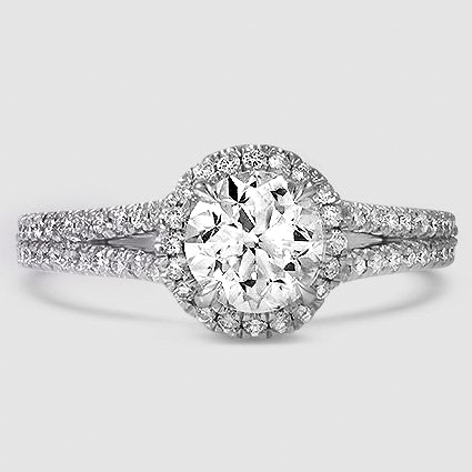 18K White Gold fortuna halo 