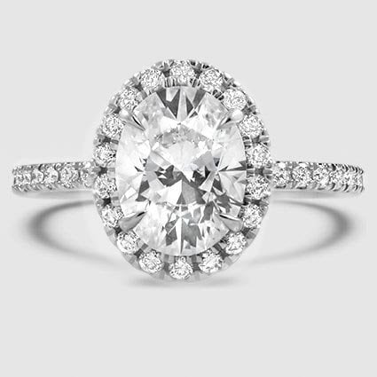 18K White Gold waverly halo 