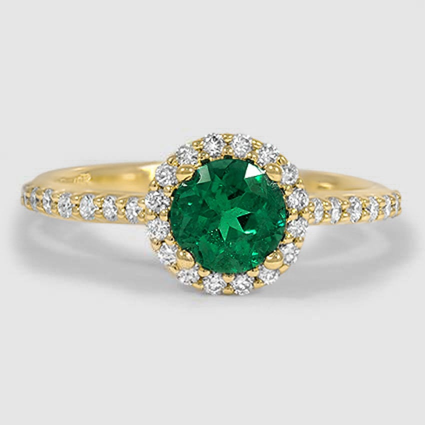 18K Yellow Gold halo 