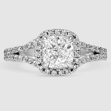 18K White Gold fortuna halo 