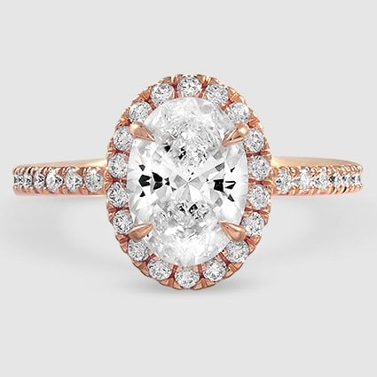 14K Rose Gold waverly halo 