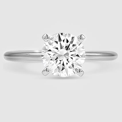 18K White Gold four-prong comfort fit 1.5mm 