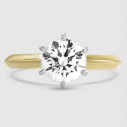 18K Yellow Gold classic six-prong solitaire 