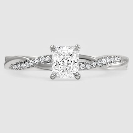 18K White Gold petite twisted vine 
