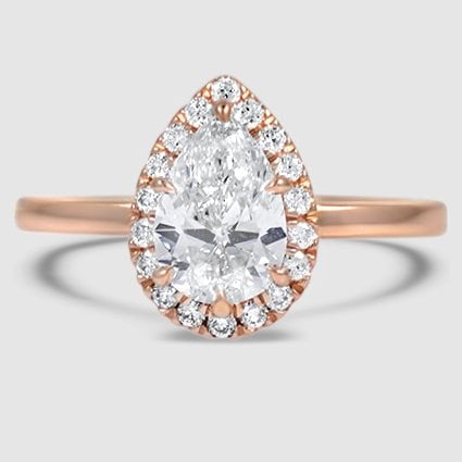 14K Rose Gold vienna halo 