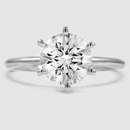 Platinum six-prong petite comfort fit 1.5mm solitaire 