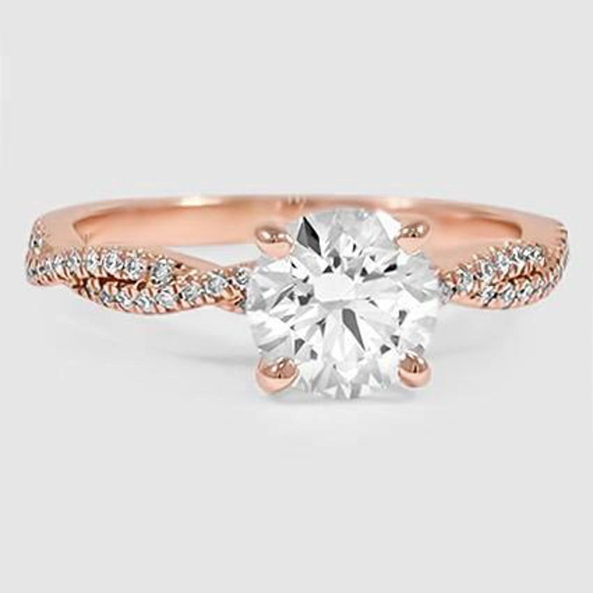 14K Rose Gold petite luxe twisted vine 
