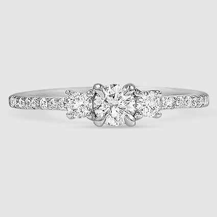 18K White Gold lyra three stone 