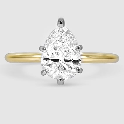 18K Yellow Gold six-prong petite comfort fit 1.5mm solitaire 
