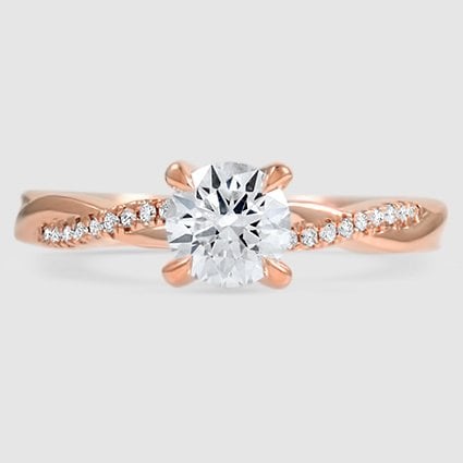 14K Rose Gold petite twisted vine 