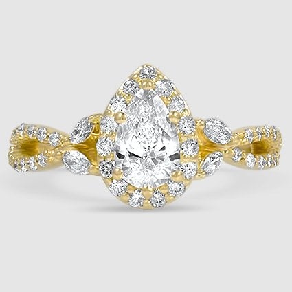 18K Yellow Gold luxe willow halo 