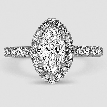 18K White Gold estelle halo 