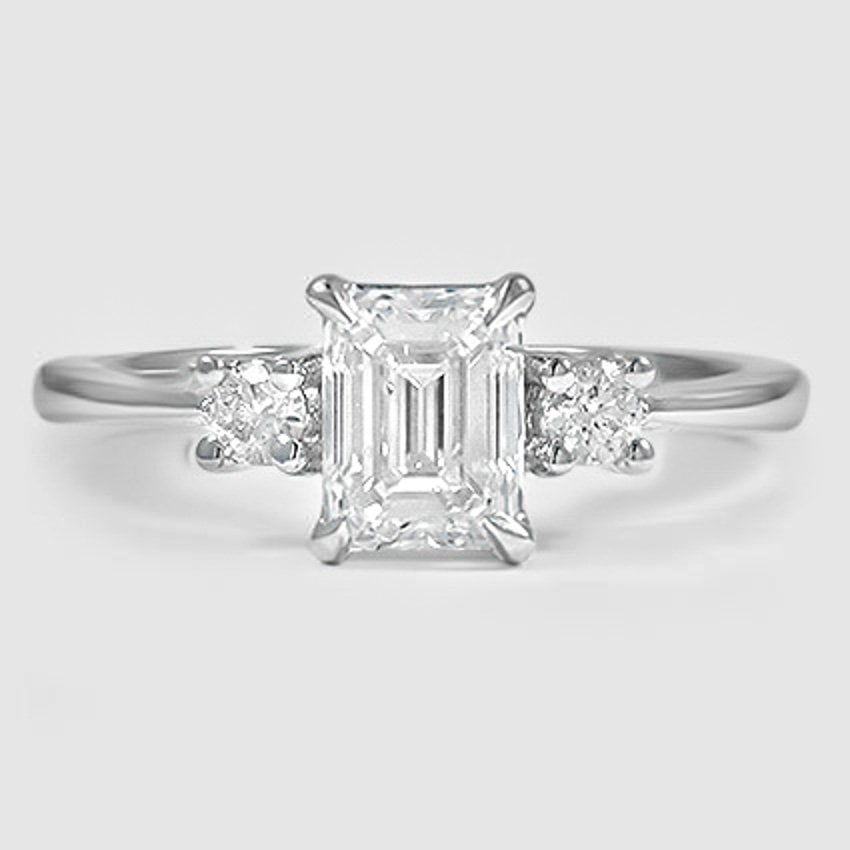 18K White Gold petite selene three stone 