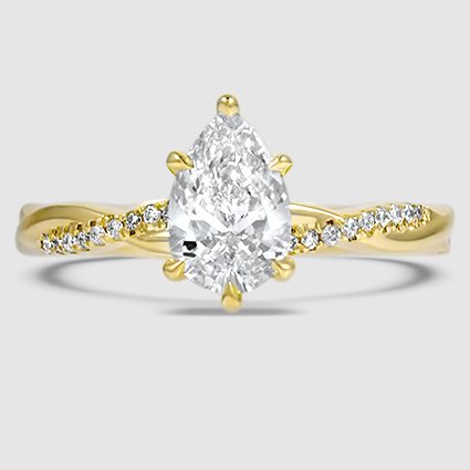 18K Yellow Gold petite twisted vine 