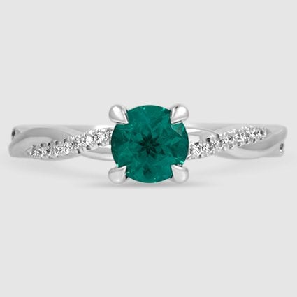 18K White Gold petite twisted vine 