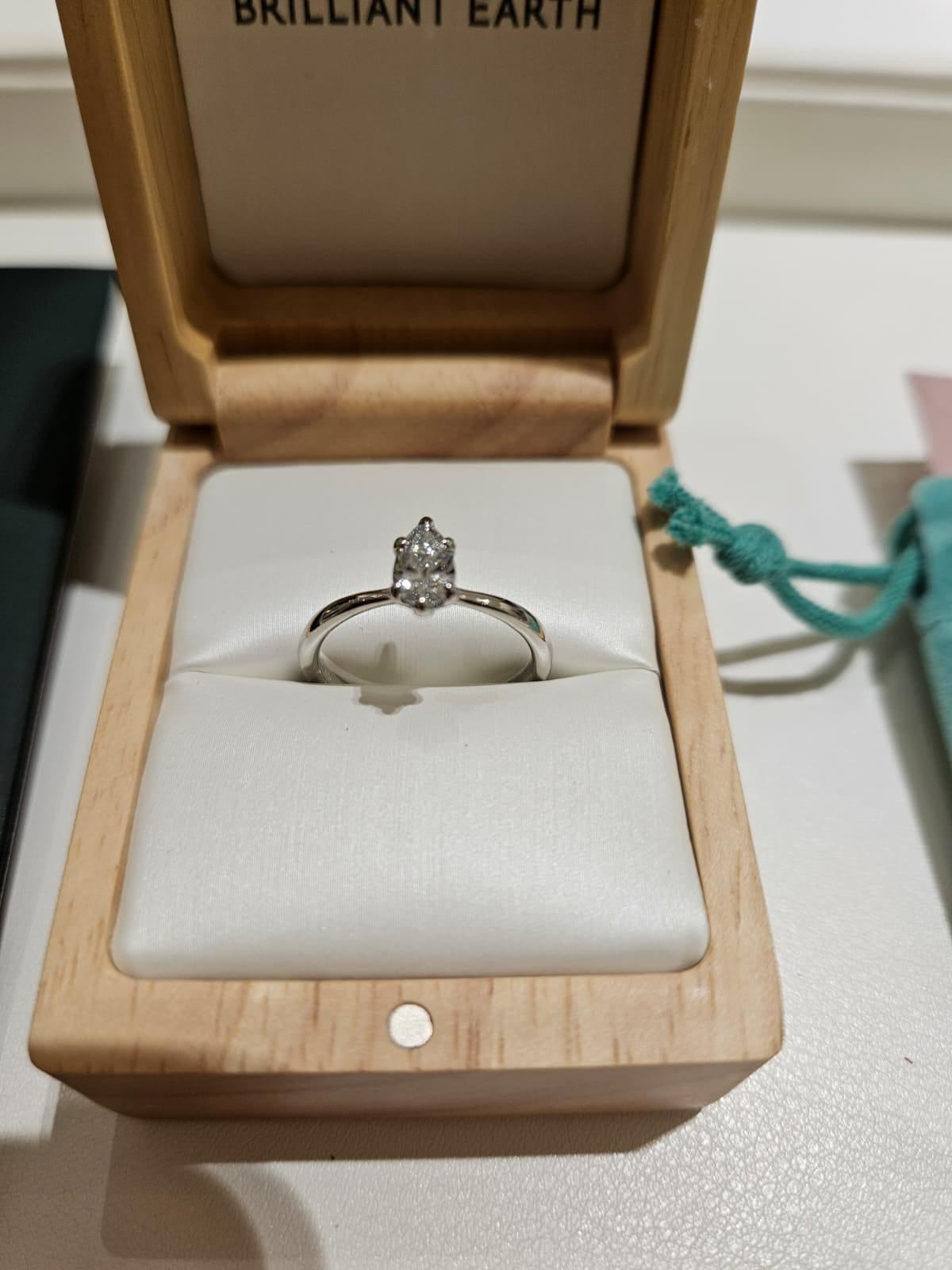 Oval diamond ring on hand