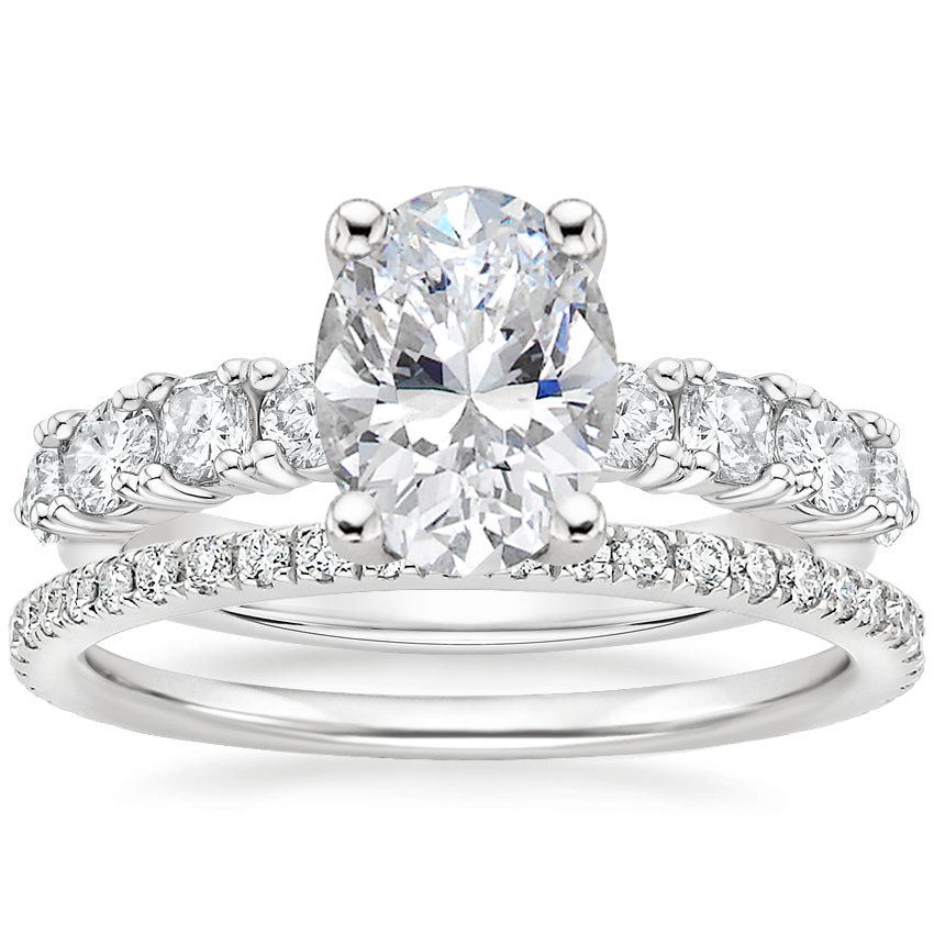 Platinum Montage Diamond Ring with Luxe Ballad Diamond Ring (1/4 ct. tw.)