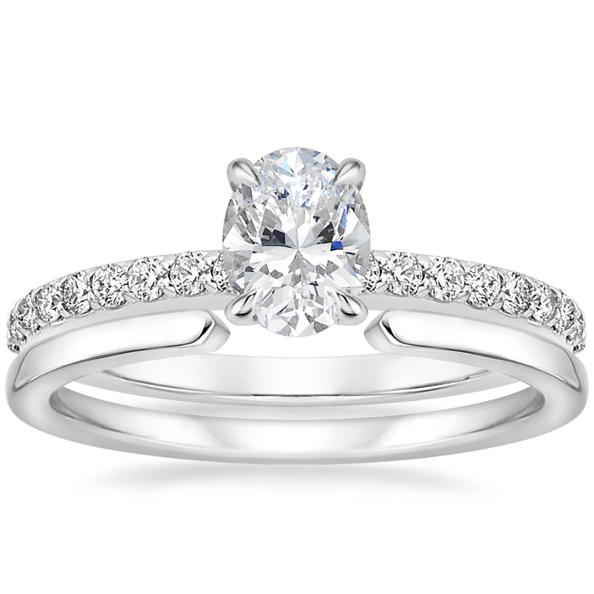 Platinum Luxe Elodie Diamond Ring (1/4 ct. tw.) with Liv Wedding Ring