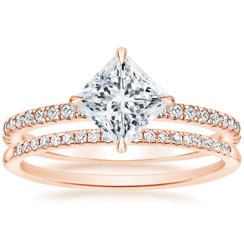 14K Rose Gold Polaris Diamond Ring with Whisper Diamond Ring (1/10 ct. tw.)