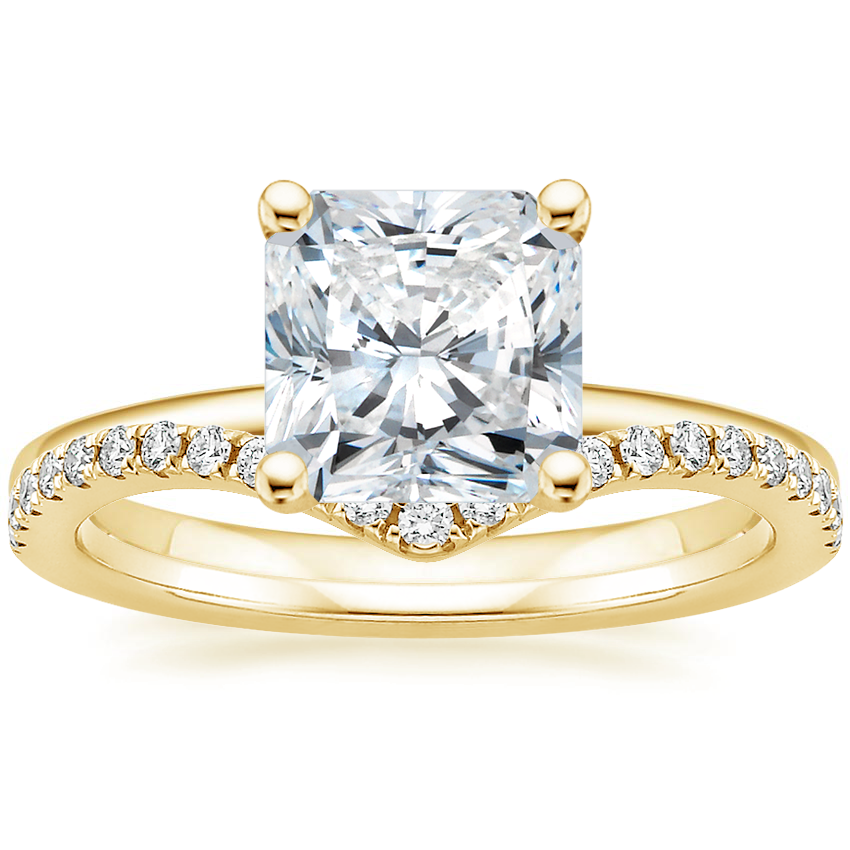 18K Yellow Gold Sydney Perfect Fit Diamond Ring with Flair Diamond Ring (1/6 ct. tw.)