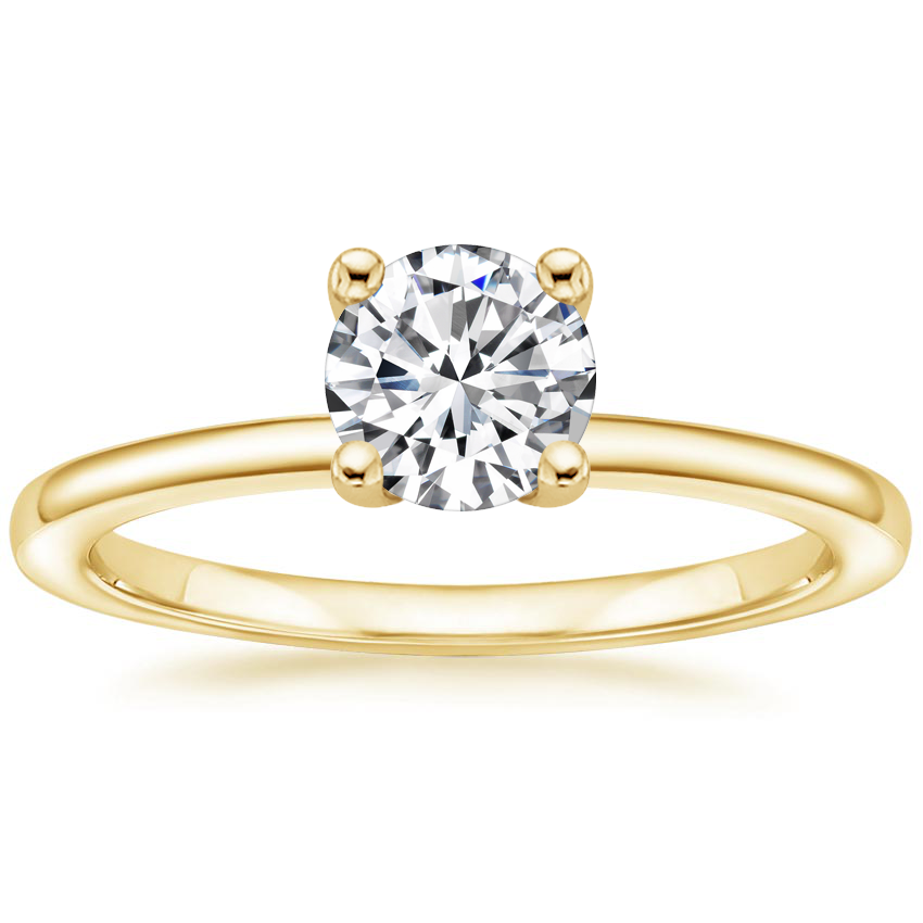 18K Yellow Gold Sydney Perfect Fit Hidden Halo Diamond Ring, large top view