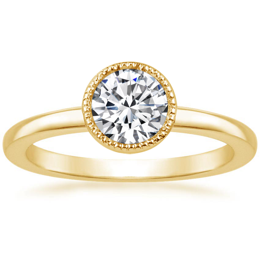 Round Milgrain Bezel Engagement Ring 