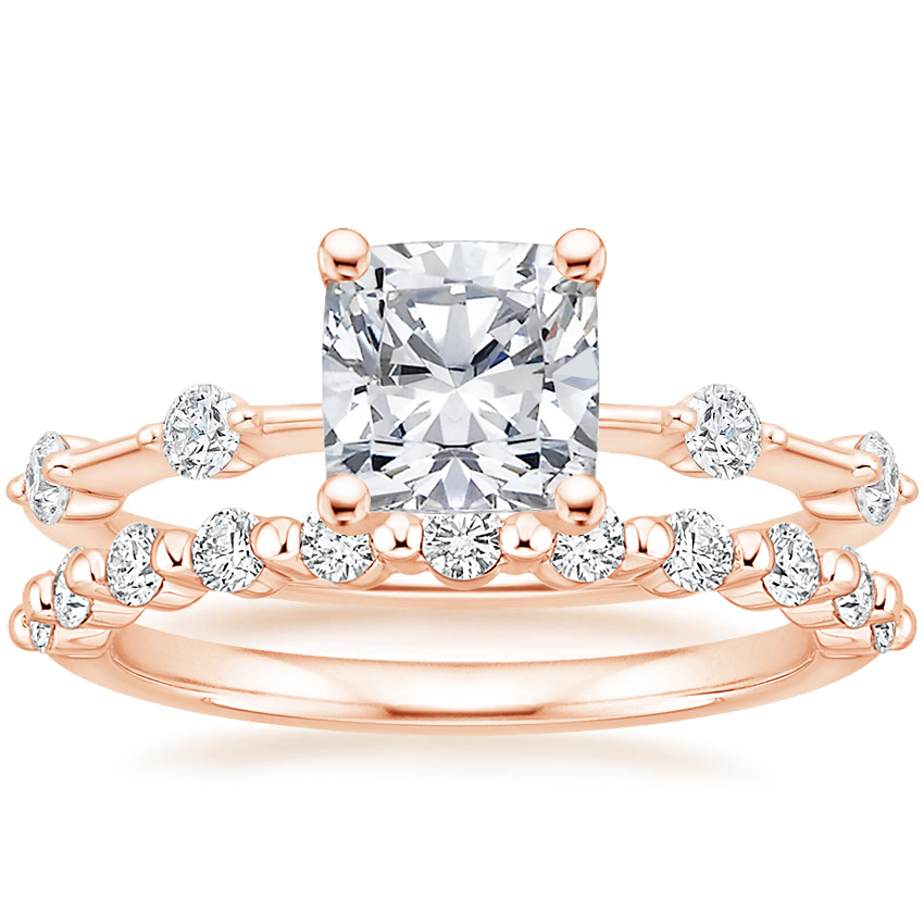 14K Rose Gold Aimee Diamond Ring with Marseille Diamond Ring (1/3 ct. tw.)