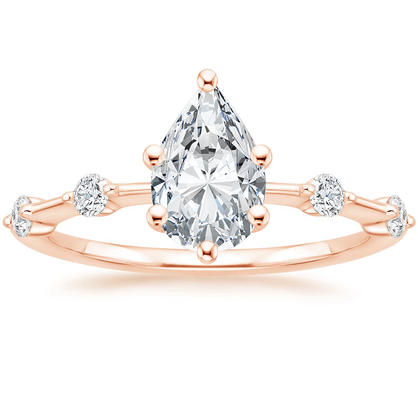 14K Rose Gold Aimee 1.4mm Diamond Ring, large top view