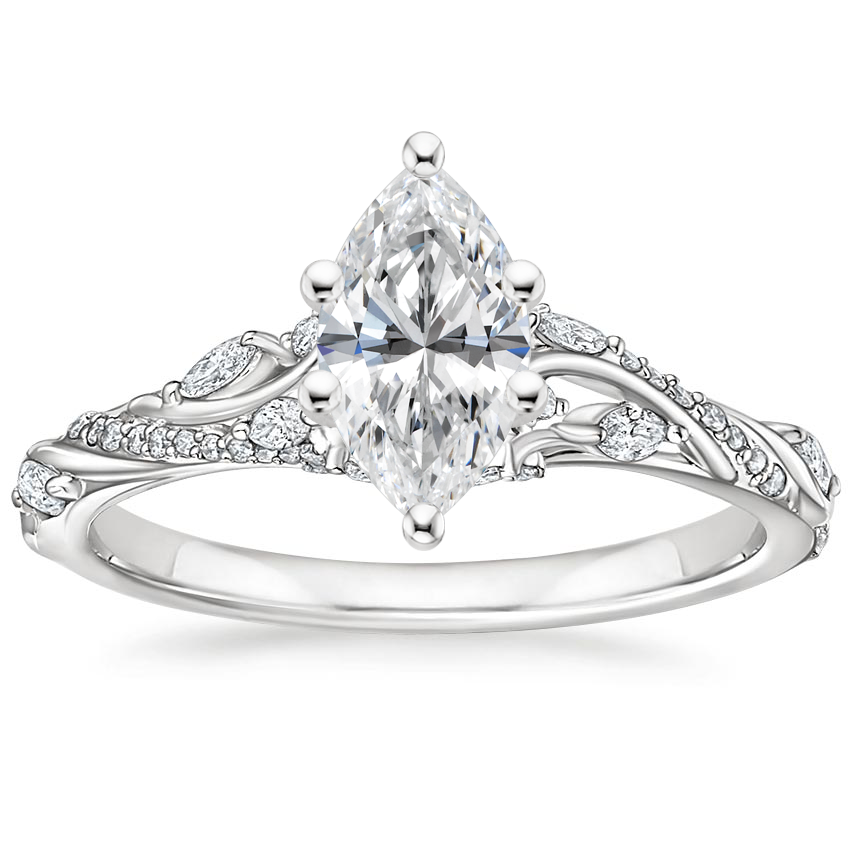 18K White Gold Begonia Vine Diamond Ring (1/2 ct. tw.), large top view