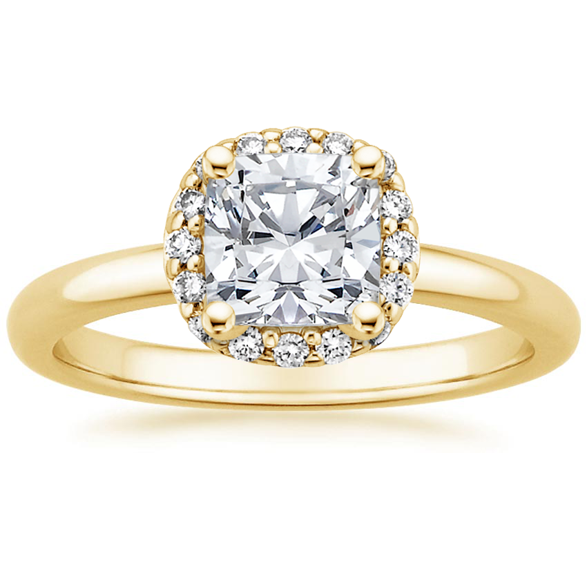 18K Yellow Gold Fancy Halo Diamond Ring (1/6 ct. tw.), large top view