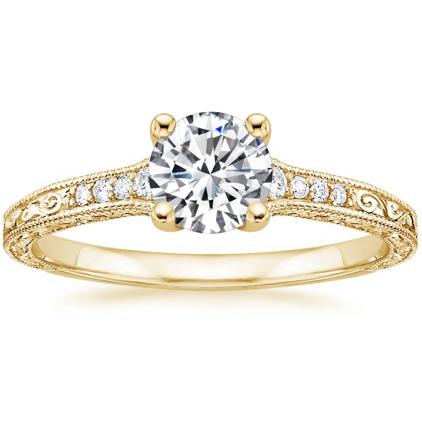 Round 18K Yellow Gold Luxe Hudson Diamond Ring (1/10 ct. tw.)