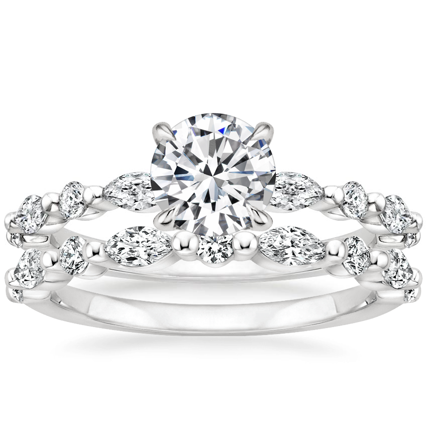 18K White Gold Versailles Hidden Halo Diamond Ring with Versailles Diamond Ring (3/8 ct. tw.)