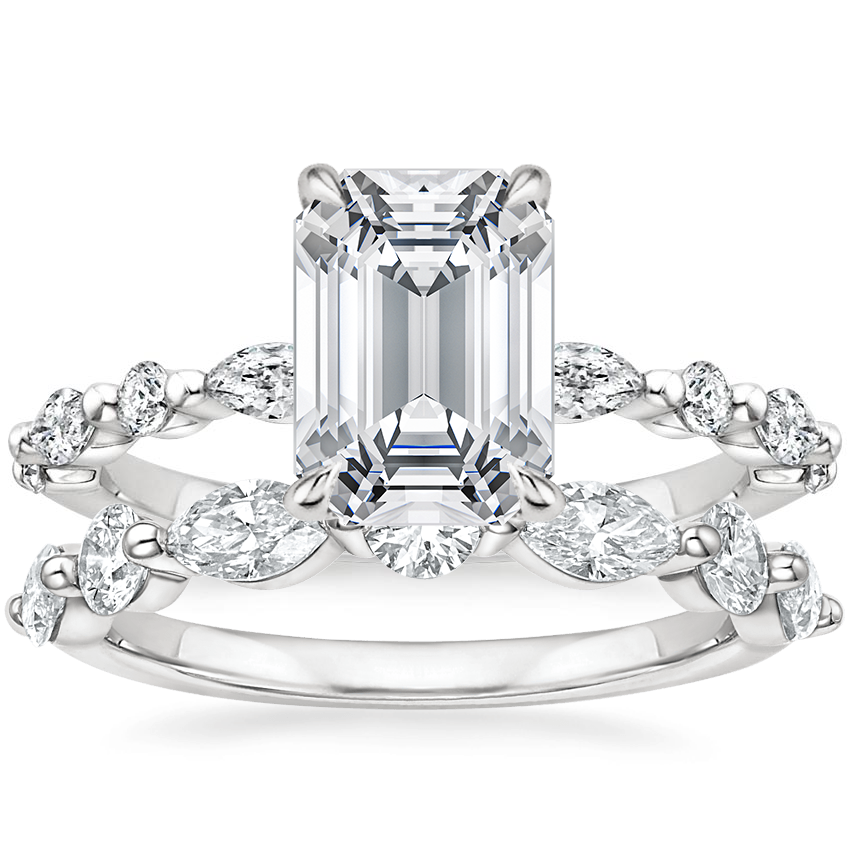 18K White Gold Versailles Hidden Halo Diamond Ring with Grand Versailles Diamond Ring (1 ct. tw.)