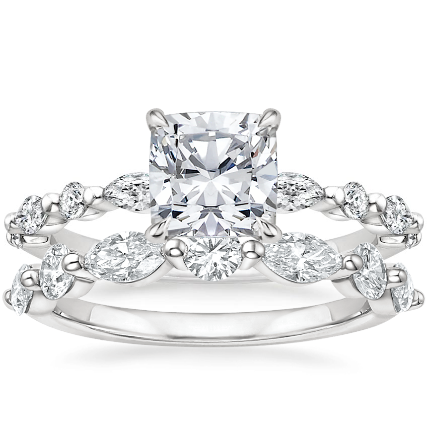 18K White Gold Versailles Hidden Halo Diamond Ring with Grand Versailles Diamond Ring (1 ct. tw.)