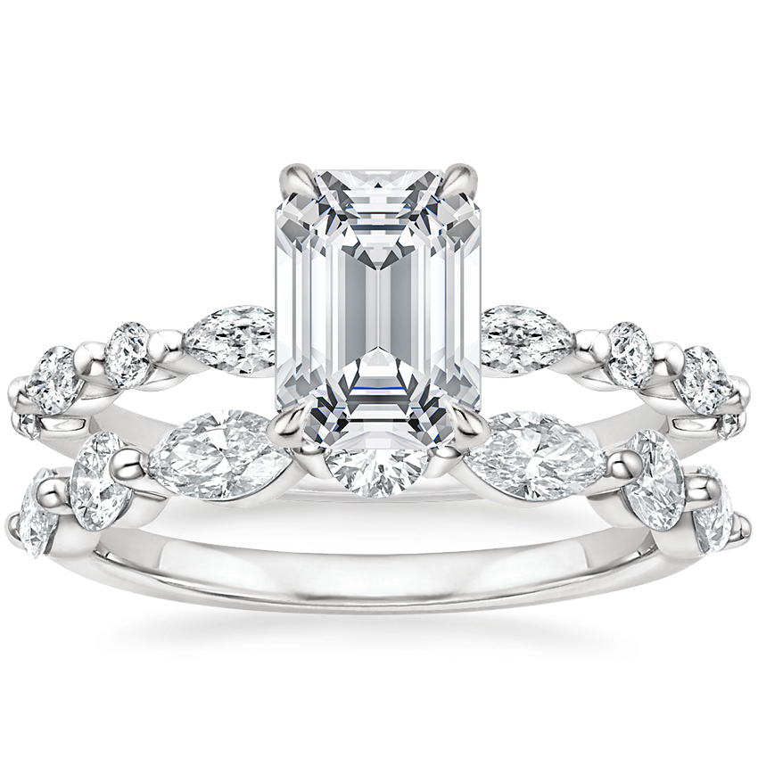 18K White Gold Versailles Hidden Halo Diamond Ring with Grand Versailles Diamond Ring (1 ct. tw.)
