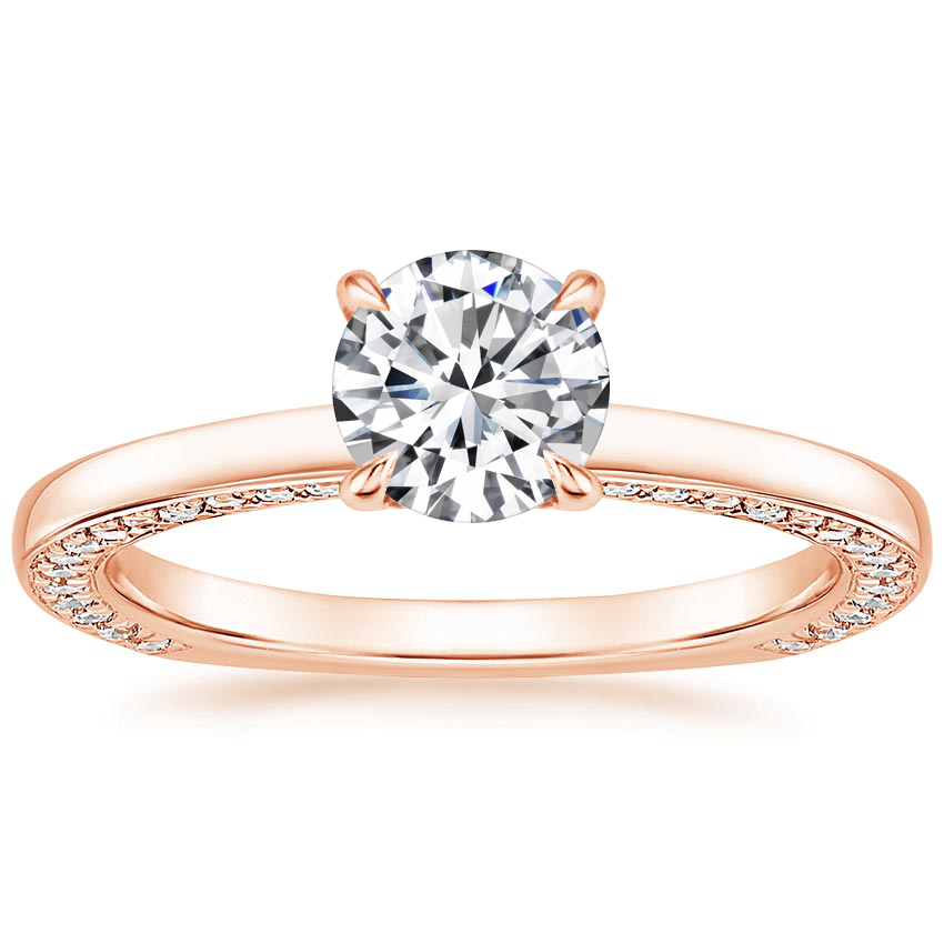 14K Rose Gold Charlotte Diamond Ring, large top view