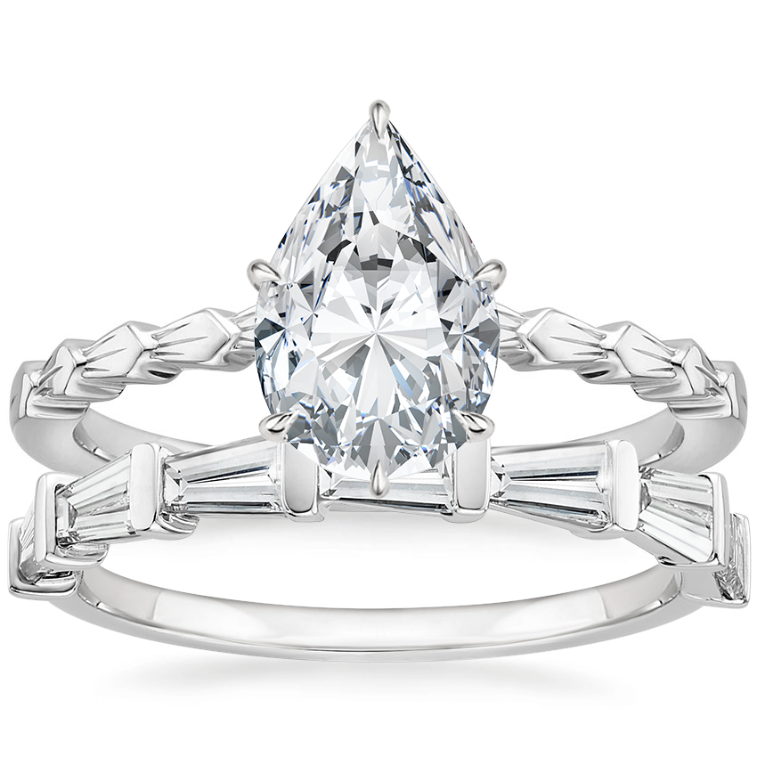 18K White Gold Anita Art Deco Ring with Belvoir Art Deco Diamond Ring